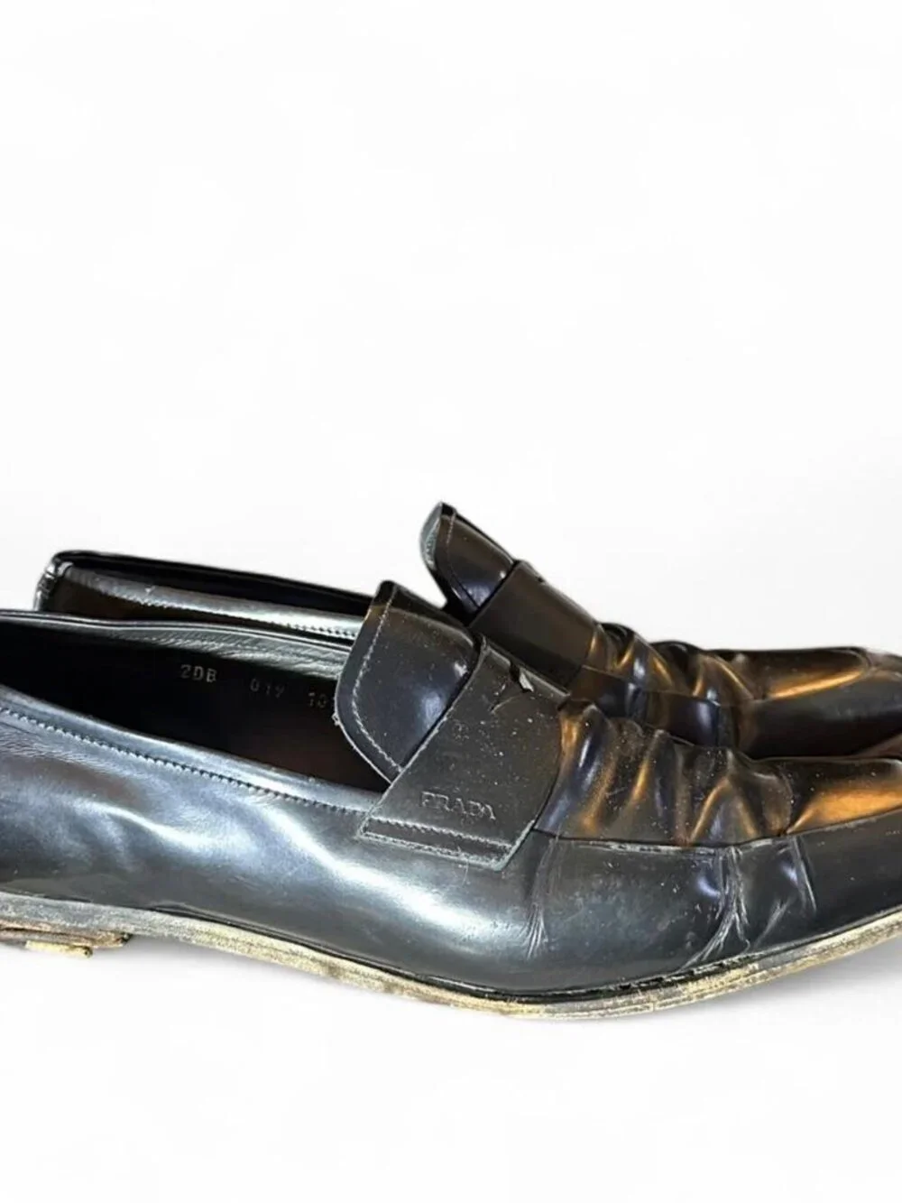 Prada Black Dress Loafers Size 10.5 - Picture 2 of 8